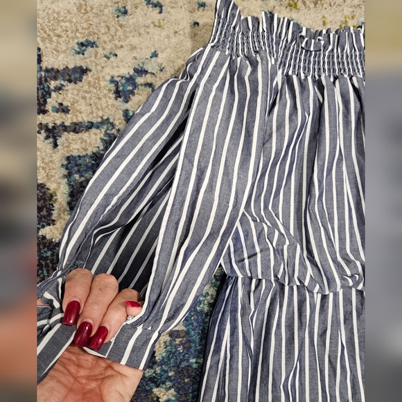 Jodi Kristopher Off Shoulder Striped Dress - Medium - Picture 4 of 6